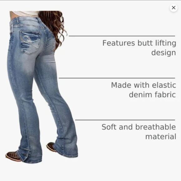 Flamingals Butt Lifting Bootcut Jeans XL stretchy fits GREAT - Picture 5 of 12